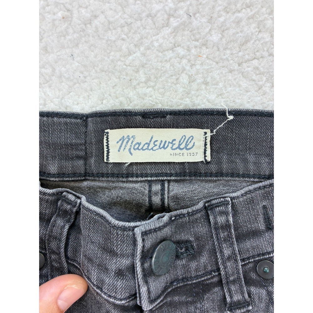 Madewell Womens 25 Skinny Skinny Jeans‎ Black Wash Distressed Denim Style B1799 - Picture 10 of 16